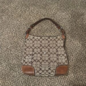 Coach Brown and Tan Shoulder Bag